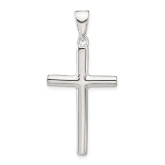Sterling Silver Cross Charm Religious Jewelry 44mm x 23mm {1}
