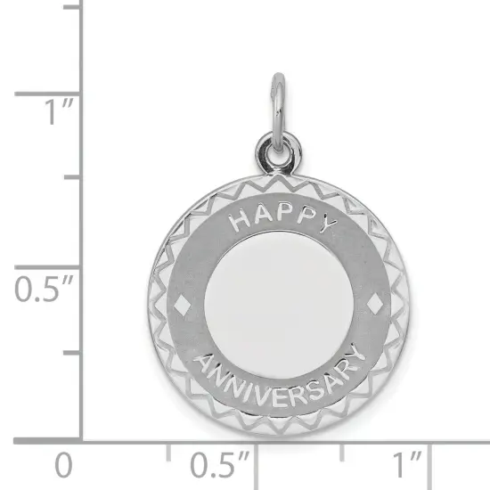 Sterling Silver Happy Anniversary Engravable Charm {2}