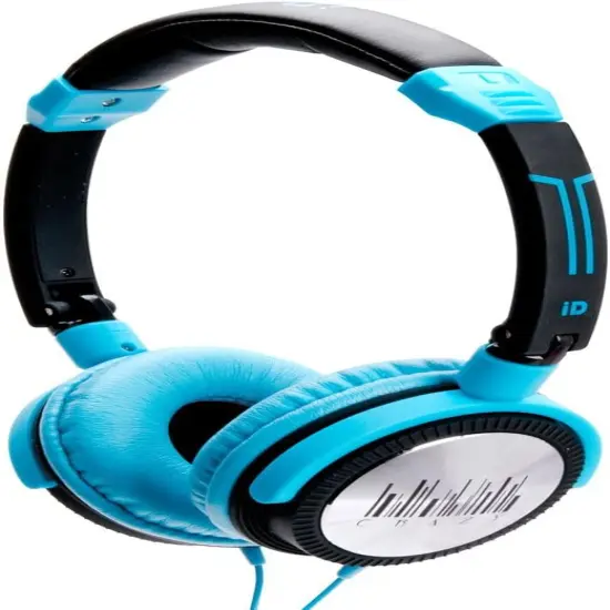 IDANCE BLACK & BLUE DJ HEADPHONES MIC IP {1}