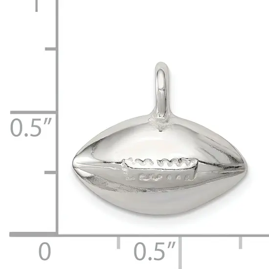 Sterling Silver Football Pendant Charm Sports Jewelry 17mm x 20mm {5}