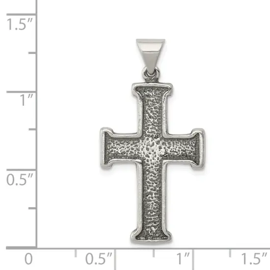 Sterling Silver Cross Charm Religious Jewelry 35mm x 18mm {4}