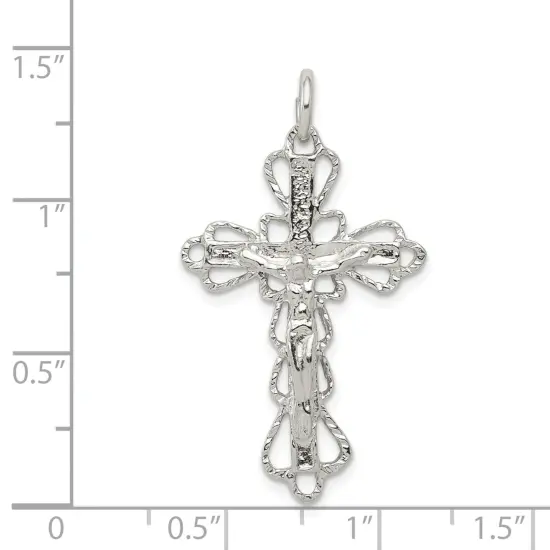Sterling Silver Crucifix Pendant Religious Jewelry 36.6mm x 21mm {2}