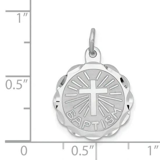 Sterling Silver Baptism Charm Jewerly 20mm x 15mm {2}