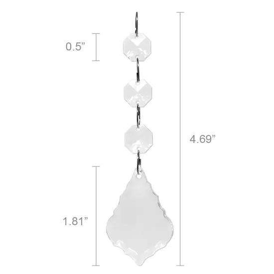 Wrapables Acrylic Hanging Crystal Bead Strands for Chandeliers, Garlands, Wedding Decorations, Christmas Tree Ornaments (20pcs) Maple Leaf {2}