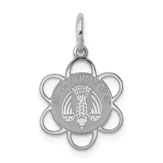 925 Sterling Silver"My Confirmation" Disc Charm Pendant {1}
