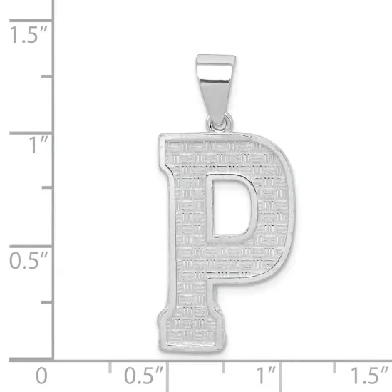 Sterling Silver Initial P Charm Jewerly 35mm x 15mm {4}