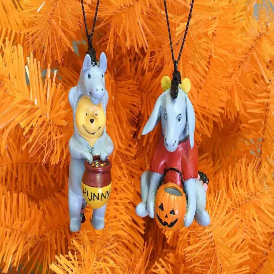 Tree Buddees Winnie The Pooh and Eeyore Dressed up as Each Other for Trick or Treating Cute Halloween Ornaments {4}