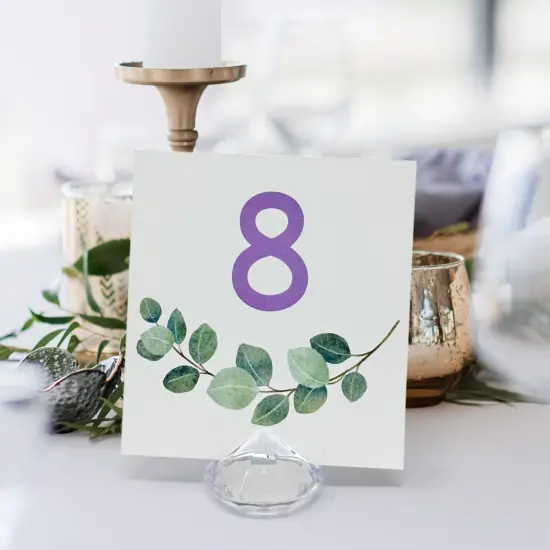 Wrapables Acrylic Diamond Place Card Holders for Wedding, Parties, Holidays, Special Events Table Decor (12pcs) Clear {5}