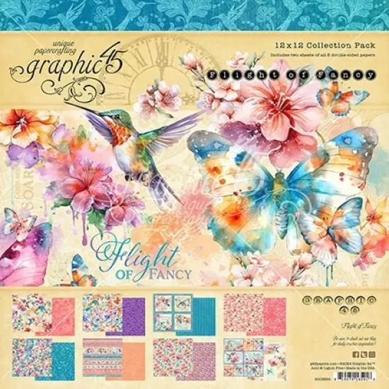 Graphic 45 Collection Pack 12"X12"-Flight Of Fancy {1}