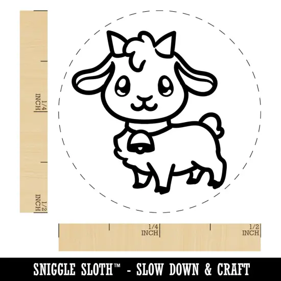 Darling Goat Farm Animal Self-Inking Rubber Stamp for Stamping Crafting Planners Orange {1}