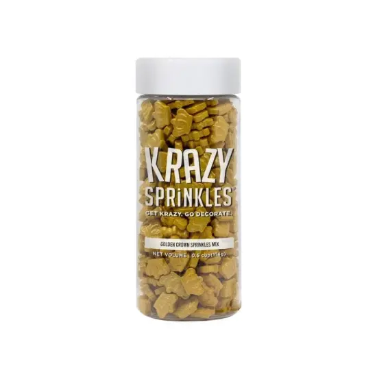 Krazy Sprinkles - Golden Crowns (1/2 Cup, 1x Jar) for Cakes, Ice Cream & Cookies {3}