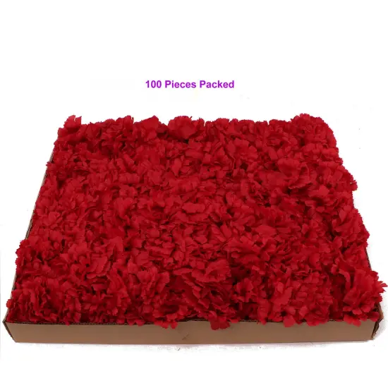 5" Burgundy Artificial Carnation Picks - Box of 100, 3.5" Wide - Perfect for Bouquets, Crafts - Elegant Year-Round Decor, Floral Home by Artificial Flowers {5}