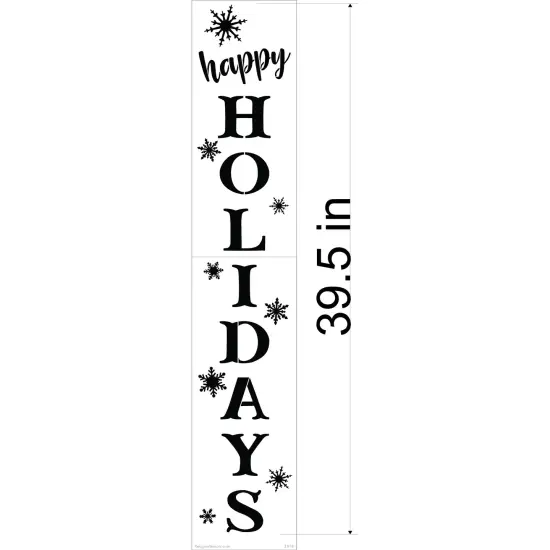 39.3-Inch Happy Holidays Wall Stencil | 3818 by Designer Stencils | Word & Phrase Stencils | Reusable Art Craft Stencils for Painting on Walls, Canvas, Wood | Reusable Plastic Paint Stencil for Home Makeover | Easy to Use & Clean Art Stencil {2}