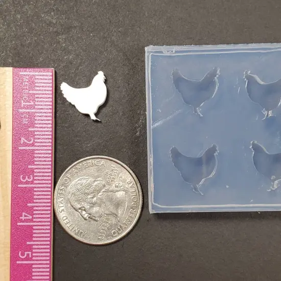 Chicken Earring Stud Silicone Mold(A7) {4}