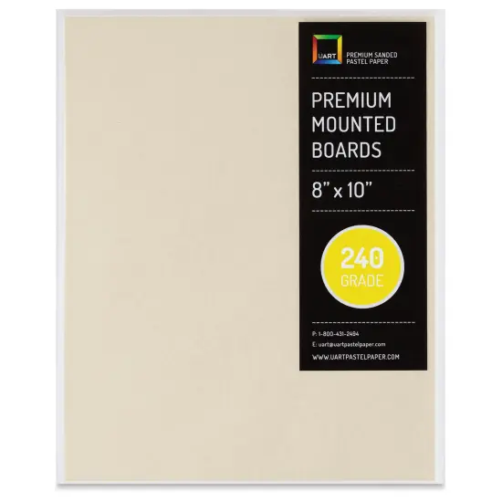 UArt Premium Sanded Pastel Paper Board - 8" x 10", Neutral, 240 Grit {1}