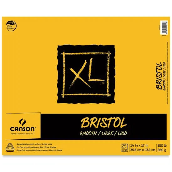 Canson XL Bristol - Pad, 14" x 17", Smooth, 25 Sheets, Tapebound {2}