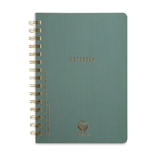 DesignWorks Ink Twin Wire Bound Crest Notebook - Juniper, 6" x 8-1/4" {1}