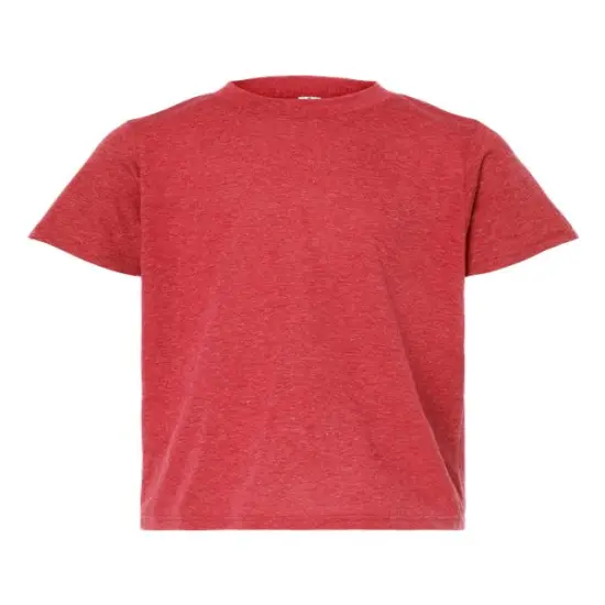 Tultex&reg; Youth Crew neck Short Sleeve Poly Rich T-Shirt Heather Red {1}