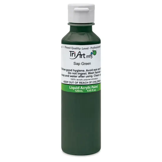 Tri-Art Liquid Artist Acrylics - Sap Green, 120 ml bottle {1}