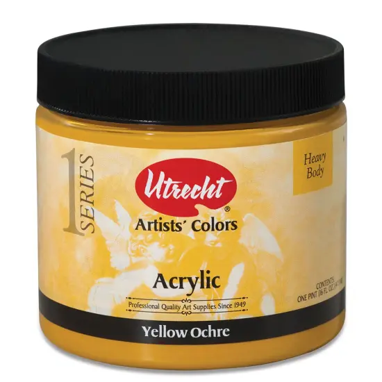 Utrecht Artists' Acrylic Paint - Yellow Ochre, Pint {1}