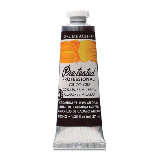 Grumbacher Pre-Tested Artists' Oil Color - Cadmium Yellow Medium, 1.25 oz tube {2}