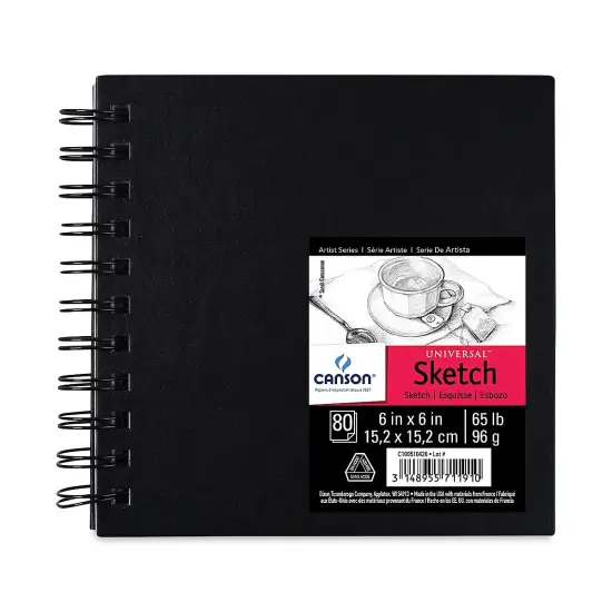Canson Universal Hardcover Sketchbook - 6" x 6", 80 Sheets {1}