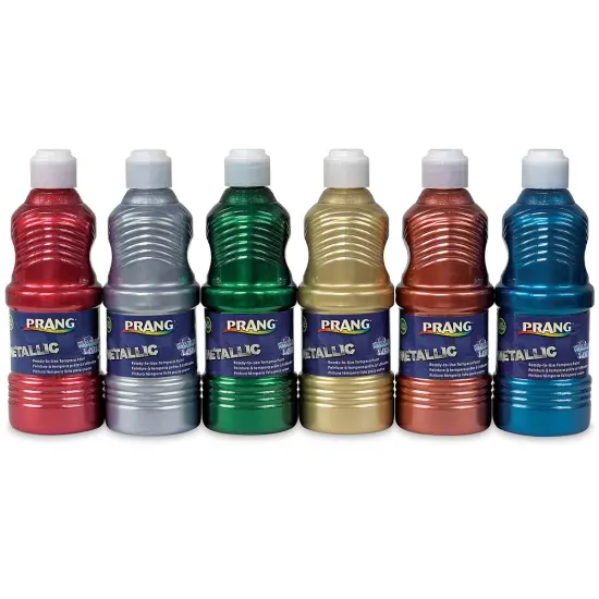Prang Ready-To-Use Washable Tempera Paints - Metallic Colors, Set of 6, 16 oz bottles {2}