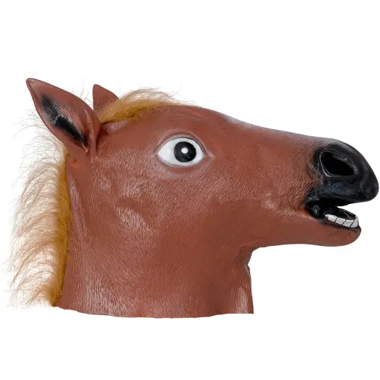 Horse Head Costume Mask - Realistic Brown Animal Head Horse Masks for Adults and Kids {2}