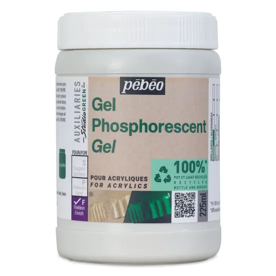 Pebeo Studio Green Phosphorescent Gel Medium - 225 ml {1}