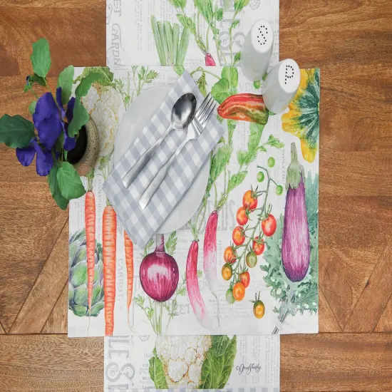 Vegetable Garden Cotton Table Runner 14" x 72" w/ Carrots {4}