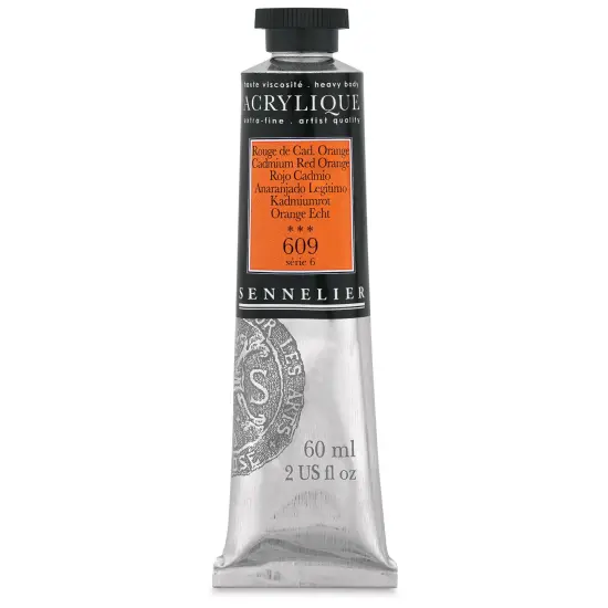Sennelier Extra-Fine Artist Acryliques - Cadmium Red Orange, 60 ml tube {1}