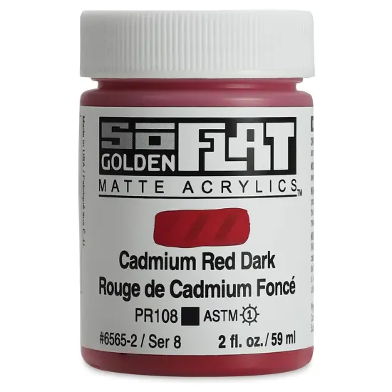 Golden SoFlat Matte Acrylic Paint - Cadmium Red Dark, 59 ml, Jar {1}