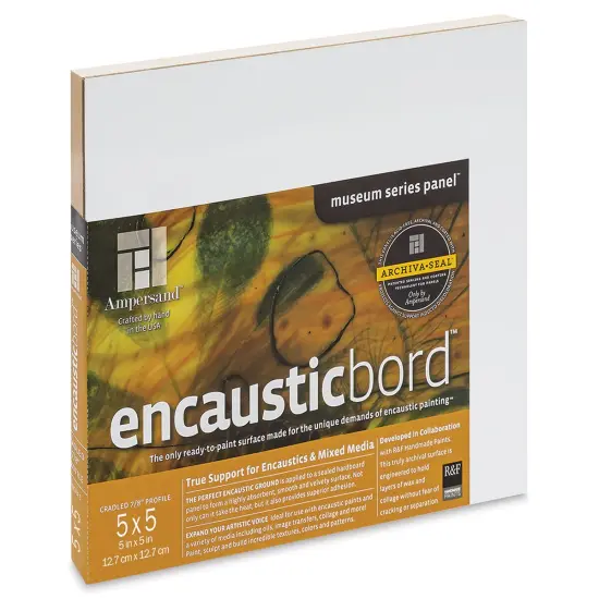 Ampersand Encausticbord - 5" x 5" x 7/8", Cradled {1}