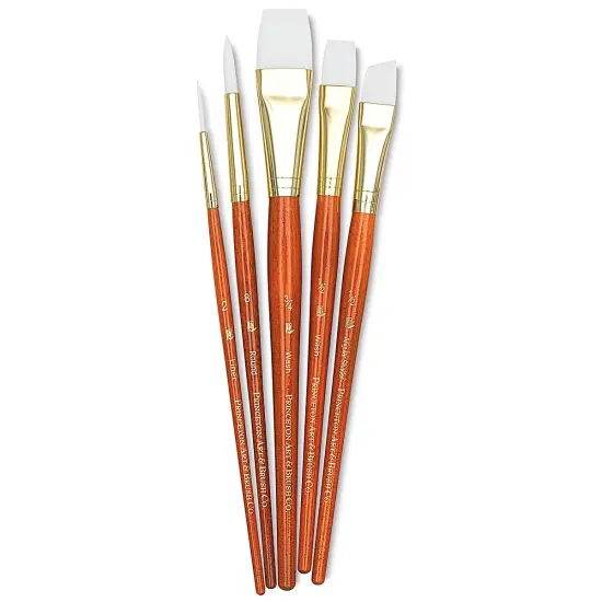 Princeton Real Value Brush Set - 9151, White Taklon, Short Handle, Set of 5 {2}