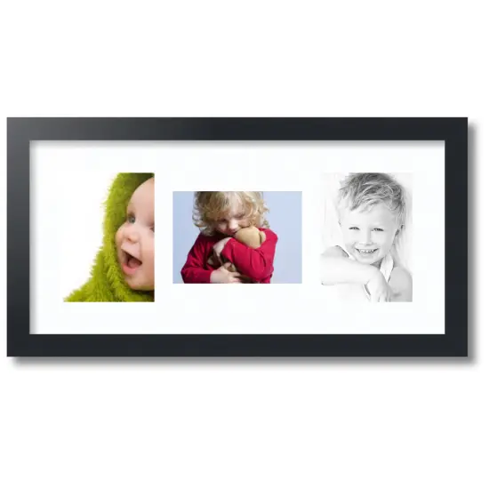 ArtToFrames Collage Photo Picture Frame with 3 - 5x7 inch Openings, Framed in Black with Over 62 Mat Color Options and Plexi Glass (CSM-3926-114) {7}