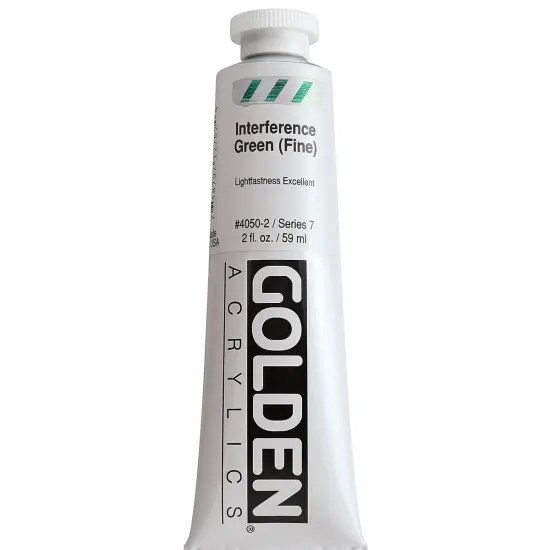 Golden Heavy Body Artist Acrylics - Interference Green (Fine), 2 oz Tube {2}