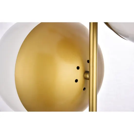 Eclipse 2 Lights Brass Pendant With Frosted White Glass {4}