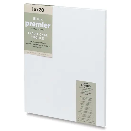 Blick Premier Stretched Cotton Canvas - Traditional Profile, Splined, 16" x 20" {1}