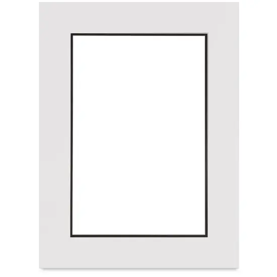Blick Double Mat - Smooth White/Smooth Black, 18" x 24" (11-3/4" x 17-3/4" opening) {1}