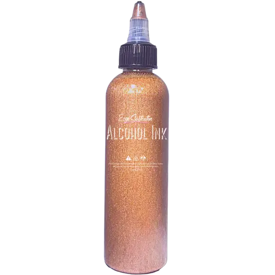 Premium Alcohol Ink | Metallic and Vibrant | High Saturated Unique Colors | For Tumblers, Coasters, Resin Dye, Alcohol Ink Paper, Yupo, Resin Petri Dish | 4 oz by volume | by Ezgi Sertcetin Metallic peach {1}