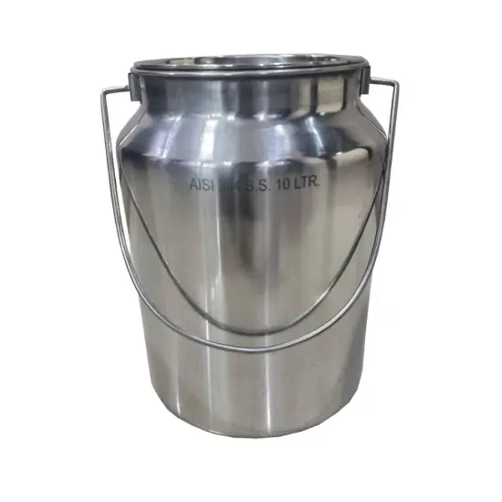 Functional and Decorative Stainless Steel Milk Can 11" H 2.6 Gallon {1}