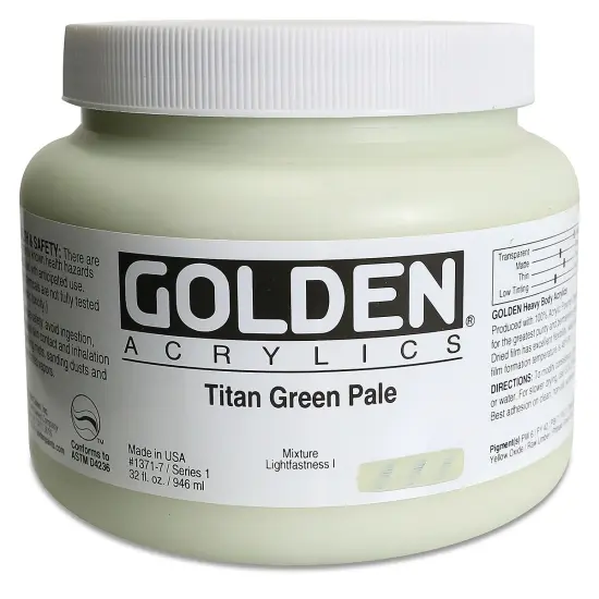 Golden Heavy Body Artist Acrylics - Titan Green Pale, 32 oz {2}