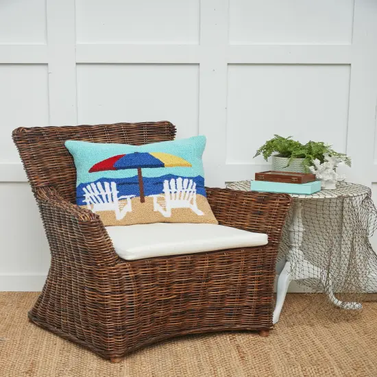 Ocean Adirondacks Hooked Throw Pillow {4}