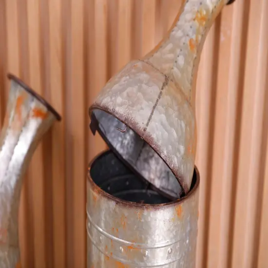 Rustic Farmhouse Style Galvanized Metal Floor Vase Decoration {5}