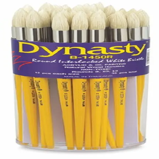 Dynasty White Bristle Brush Set - Round, Set of 36 {2}
