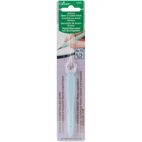 Clover Amour Steel Crochet Hook-Size 10/.75mm {1}
