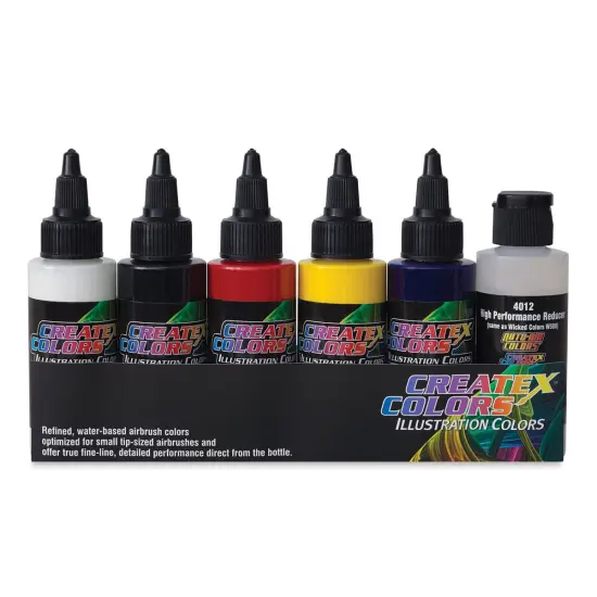Createx Illustration Colors - Primary Colors, Set of 6, 2 oz {1}