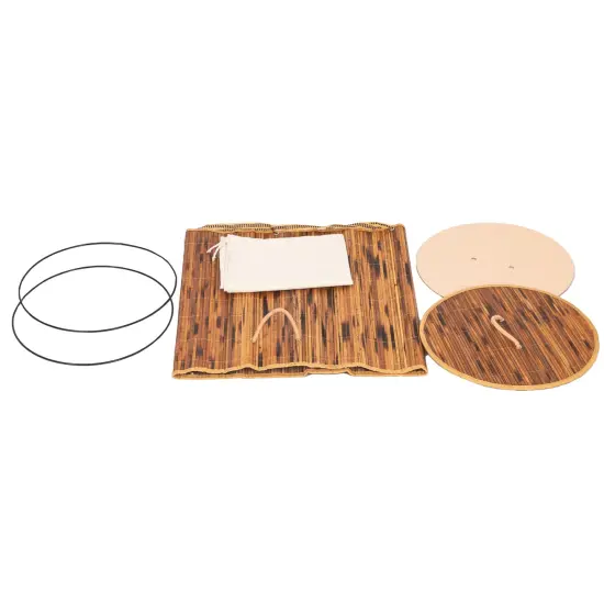 Collapsible Waterproof Laundry Hamper with Lid and Handles for Organizer, Clothes, Toy Durable Folder Washing Bin for Easy Carrying Bamboo {3}