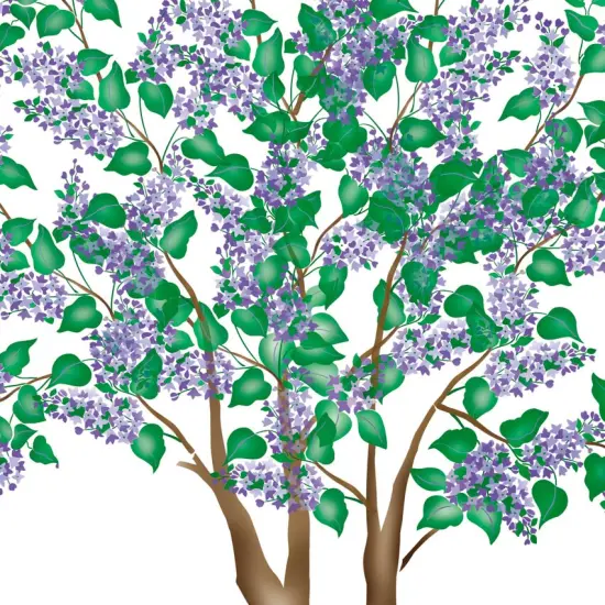 Large Lilac Tree Wall Stencil | 3347 by Designer Stencils | Floral Stencils | Reusable Art Craft Stencils for Painting on Walls, Canvas, Wood | Reusable Plastic Paint Stencil for Home Makeover | Easy to Use & Clean Art Stencil {2}