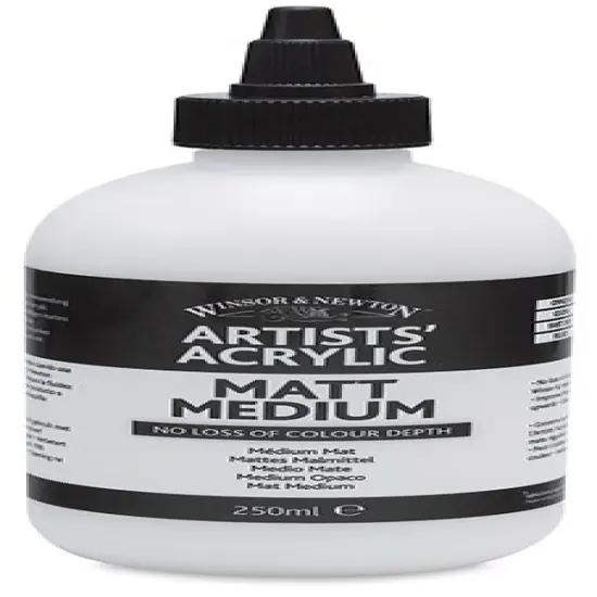 Winsor & Newton Artists' Acrylic Medium - Matte, 250 ml bottle {1}